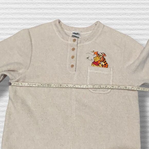 Vtg 90s Disney Catalog Winnie the Pooh Tigger Fall Fleece Henley Sweatshirt S - Picture 7 of 11